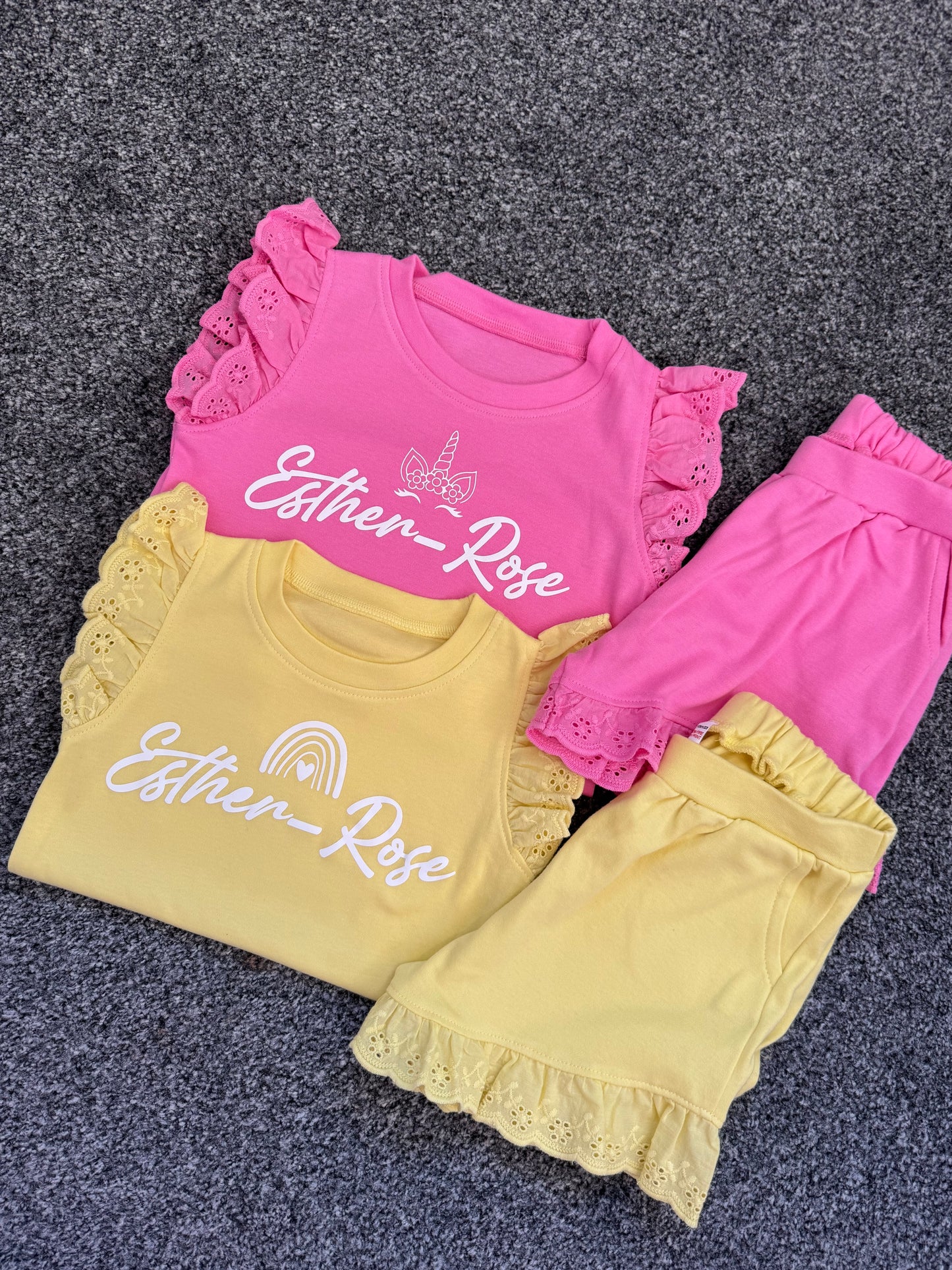 Frill shorts and tshirt sets 2 FOR £20