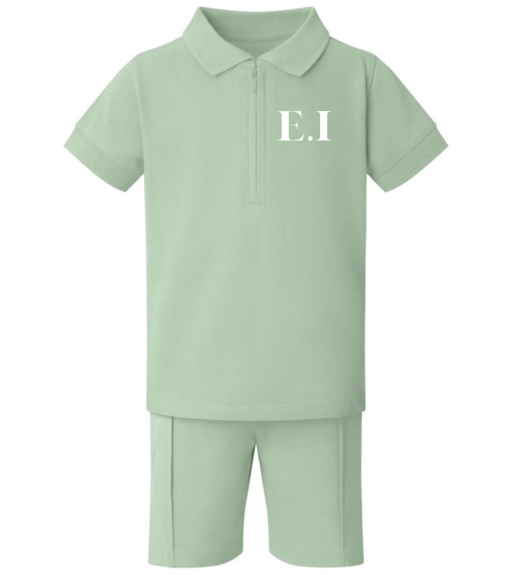 Boys personalised polo and shorts set 2 FOR £26